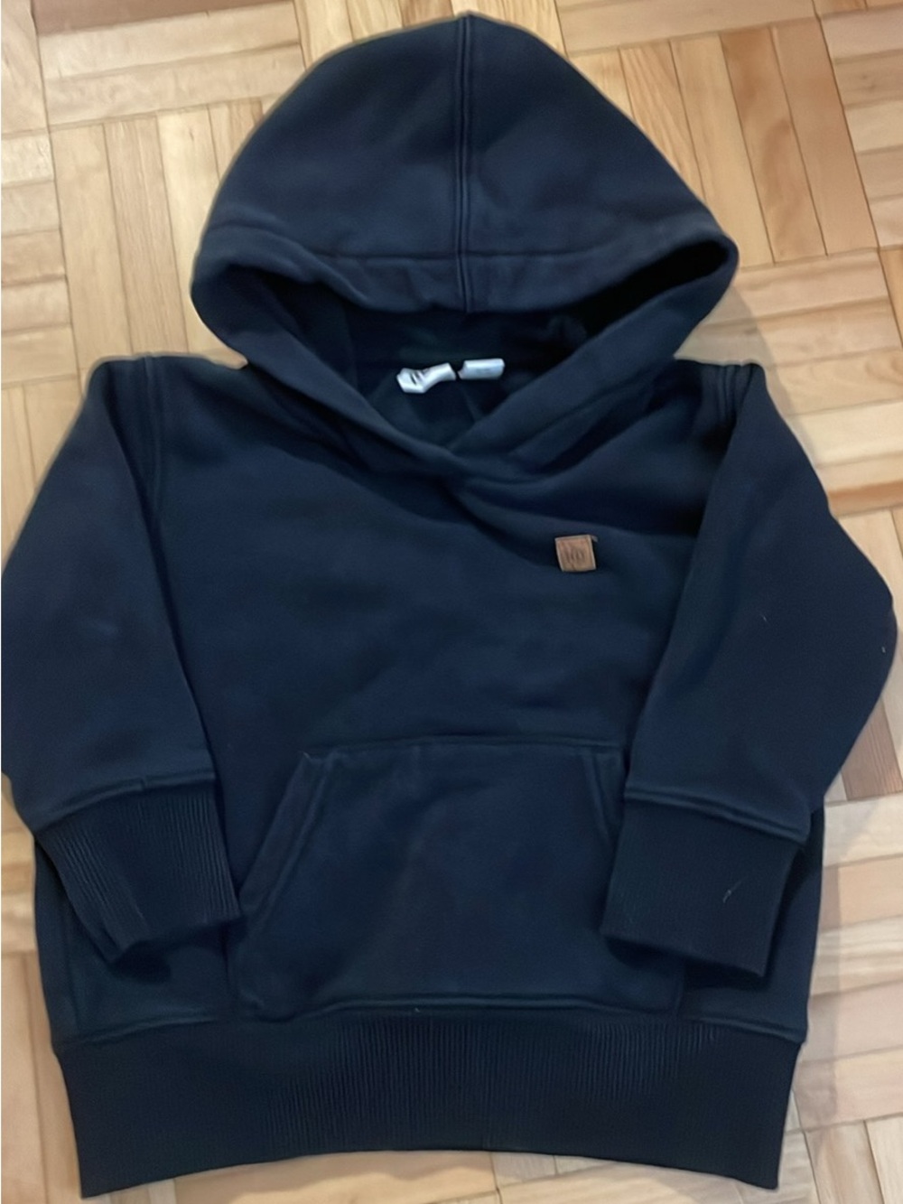 tentree Kids Black Hoodie Sweatshirt with Kangaroo Pocket